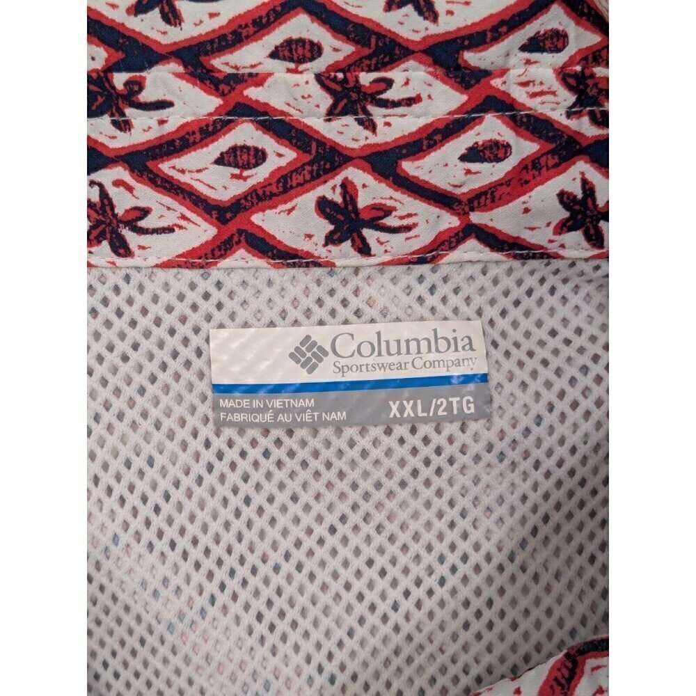 Columbia PFG Shirt XXL Super Slack Tide Vented Fishing Pattern Multicolor Red - Picture 3 of 14